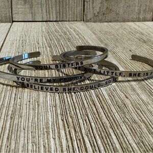 Inspirational Silver Cuff Bracelets Set